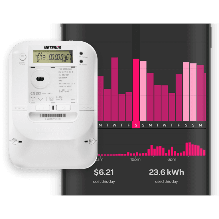 smart meter and screenshot of powershop App