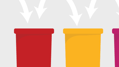 waste bins for different purposes - organic, recycling etc