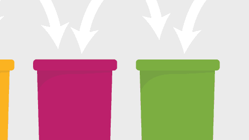 waste bins for different purposes - organic, recycling etc