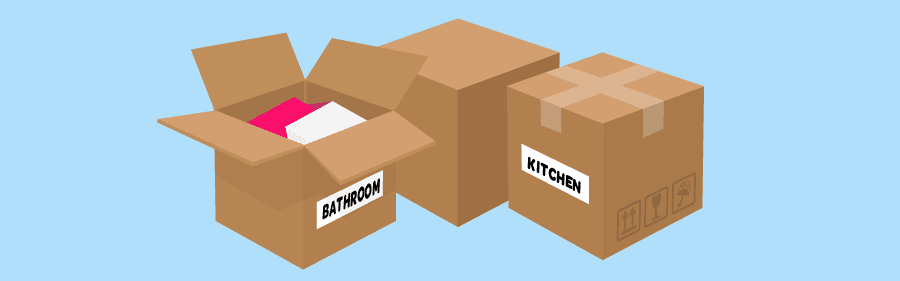 boxes packed for moving house with Powershop