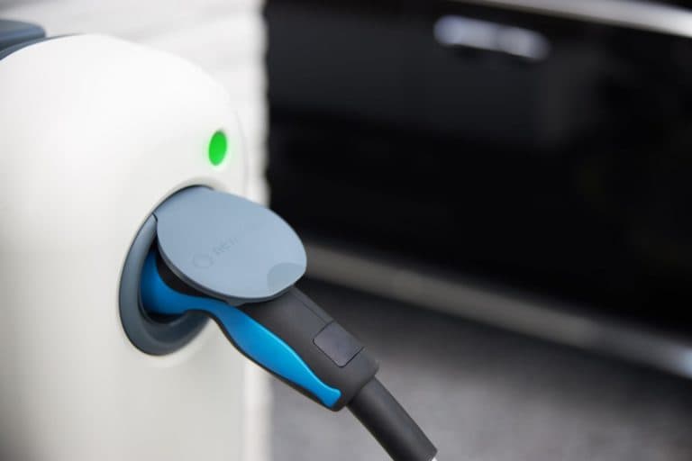 Close up of electric vehicle charger
