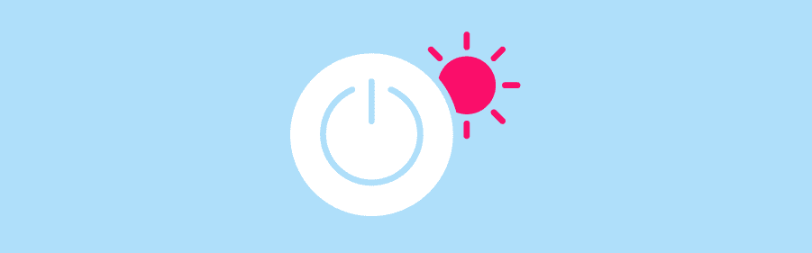 power button with sun icon